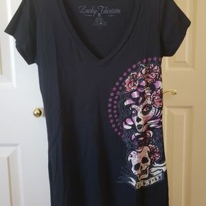 Black short sleeve top